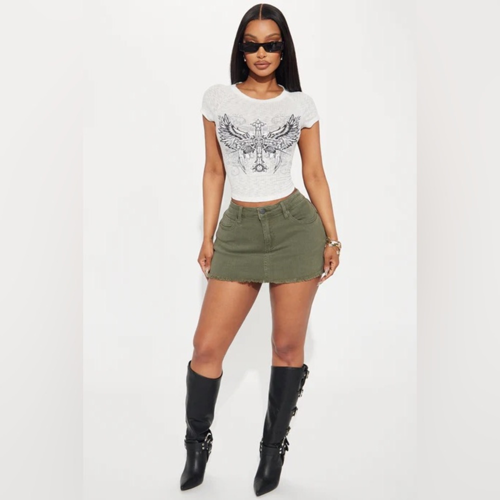 Army Green Mini Skirt